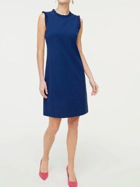 Navy Ruffleneck Suit Dress | J.Crew
